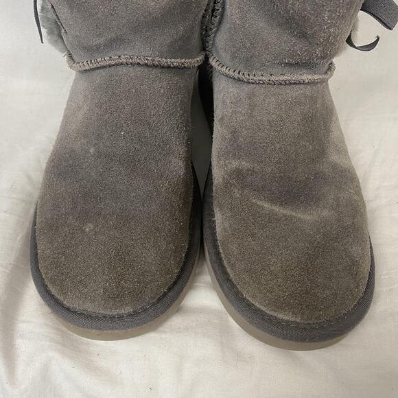 Koolaburra by UGG Boots Womens 7 Gray Suede Victoria Tall Bow 1015875 Sherpa - Picture 4 of 14